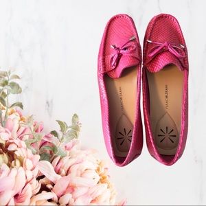 Isaac Mizrahi Pink Animal Print Loafers with Bow